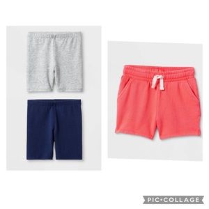 NWT* 3Toddler Bundle 2pk of Navy/Gray and 1 Coral Shorts- Cat & Jack 3T